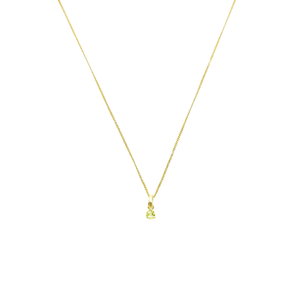 Halskette Geburtsstein Aufgust Peridot echter Edelstein