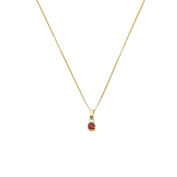 Halskette Geburtsstein Juli Rubin echter Edelstein 14k