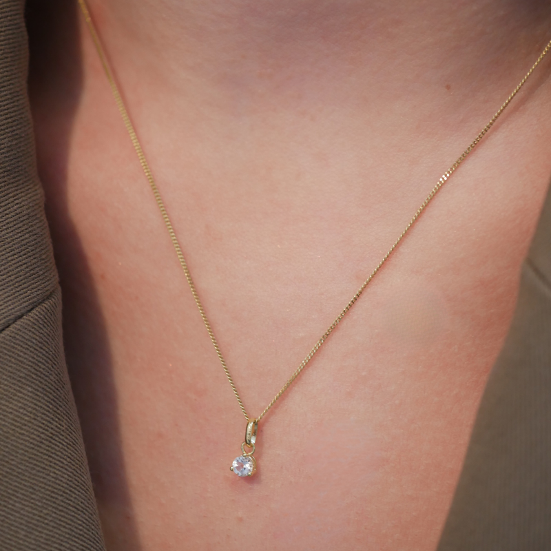 Kette Geburtsstein Aquamarin 333 oder 585 GOld