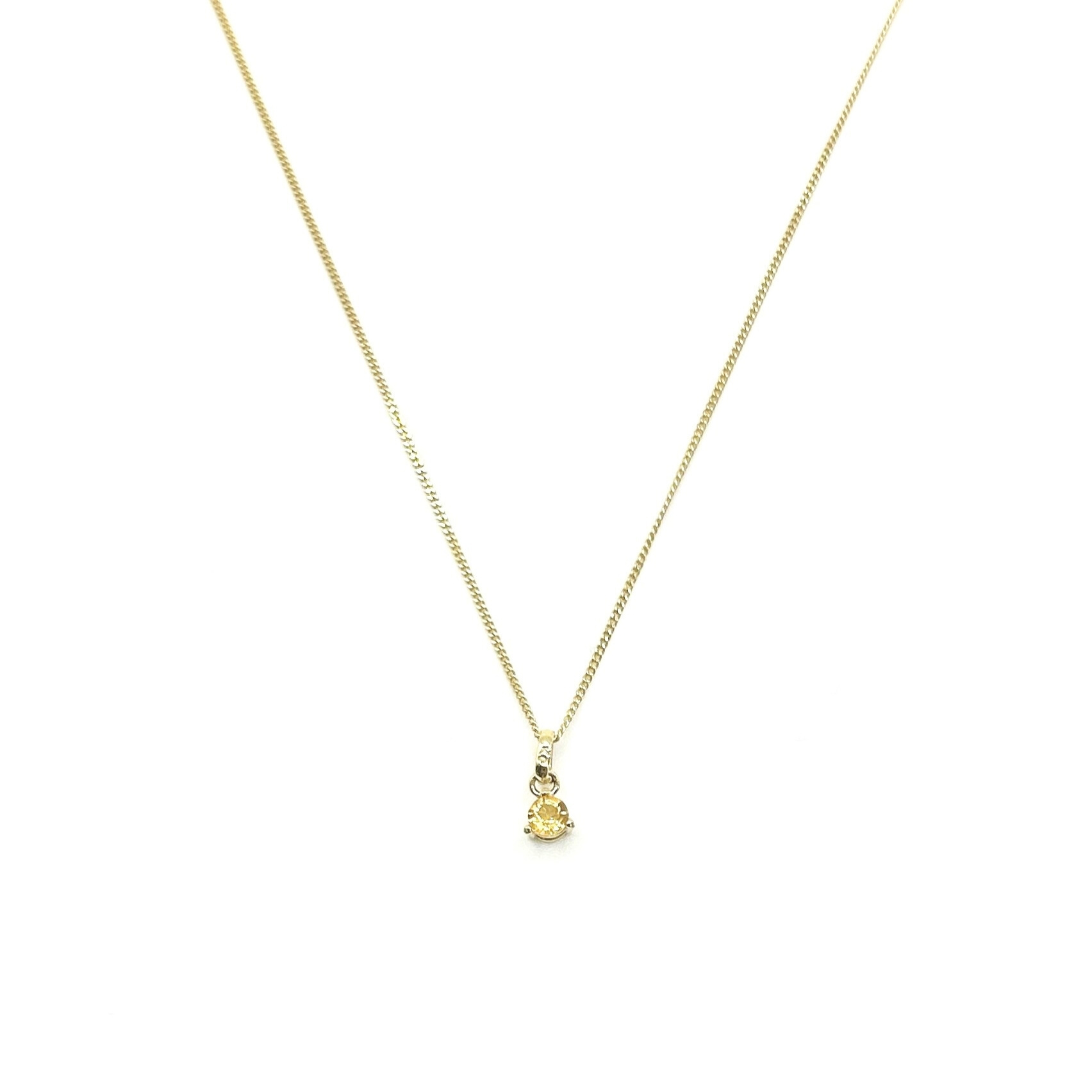 Kette Geburtsstein November Citrin 333 oder 585 Gold