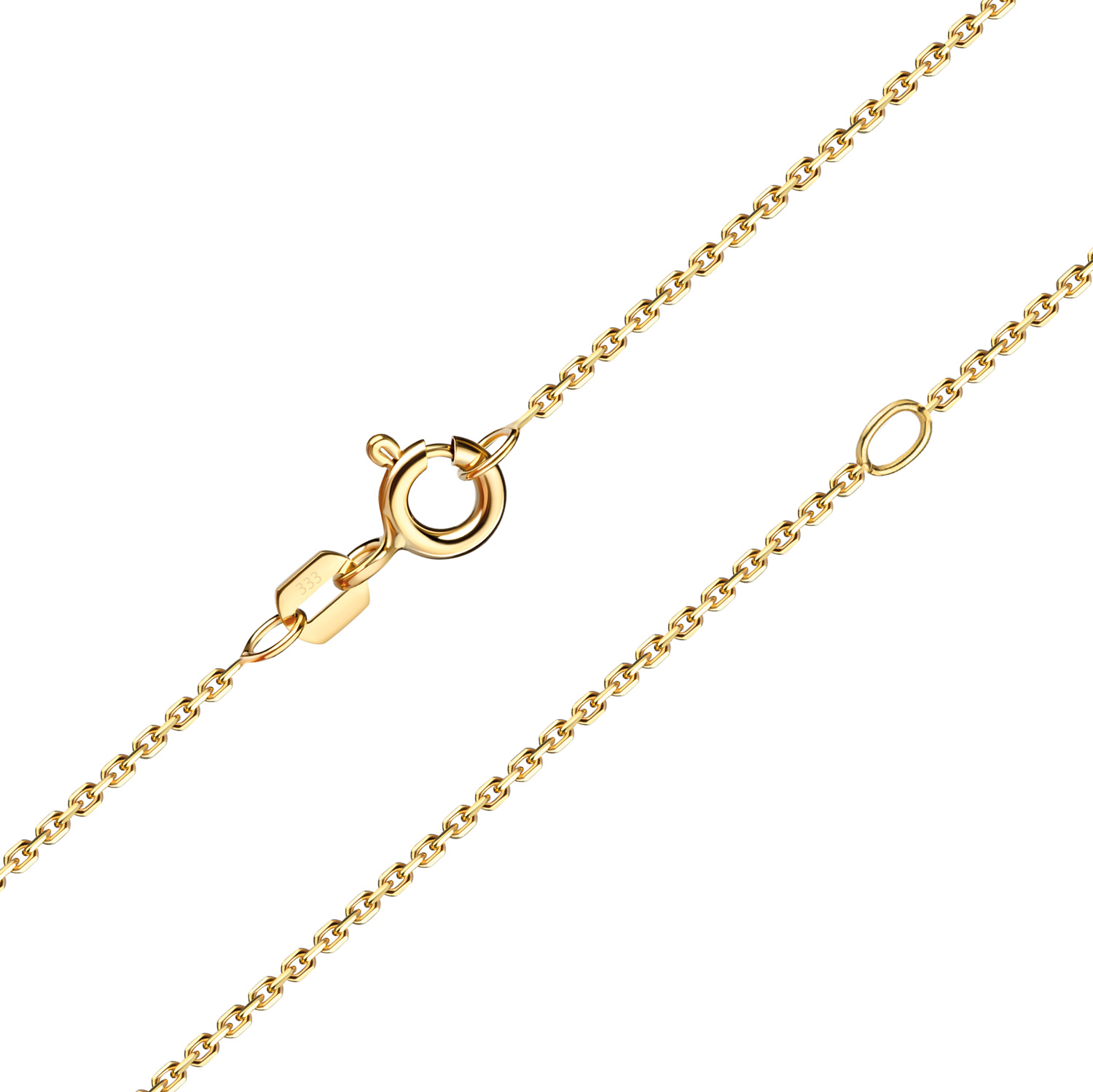 Ankerkette diamantiert 0.8 mm 8k Gold