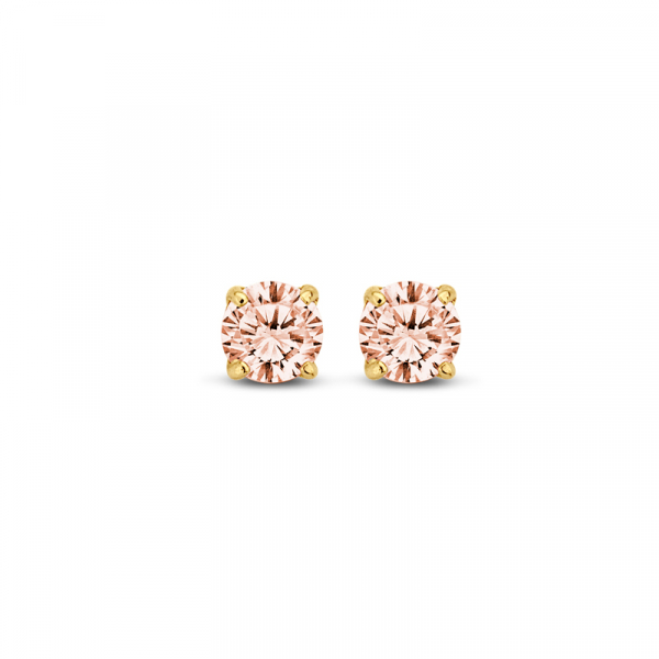 Ohrstecker Champagner Zirkonia 585