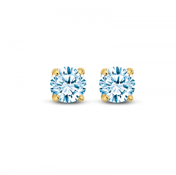 Ohrstecker Zirkonia Aqua 4mm 14k Gold