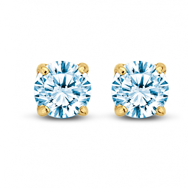 Ohrstecker Zirkonia Aqua 5 mm 585 Gold