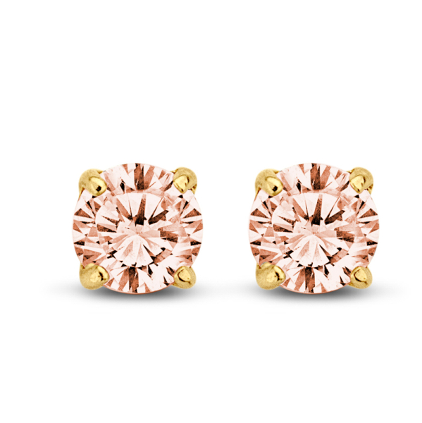 Ohrstecker Champagne Zirkonia 5 mm 585er Gold