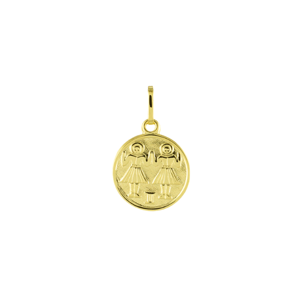Sternzeichen Coin Zwilling 12 mm 8k Gold