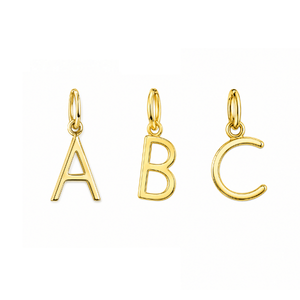 Buchstabenanhänger 14k Gold 10 mm