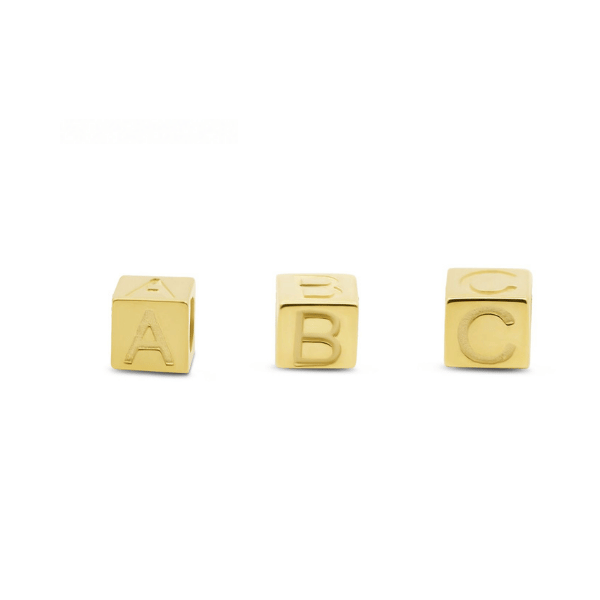 Buchstabenwürfel 14k Gold