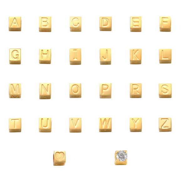 Buchstabe als Würfel 585er Gold