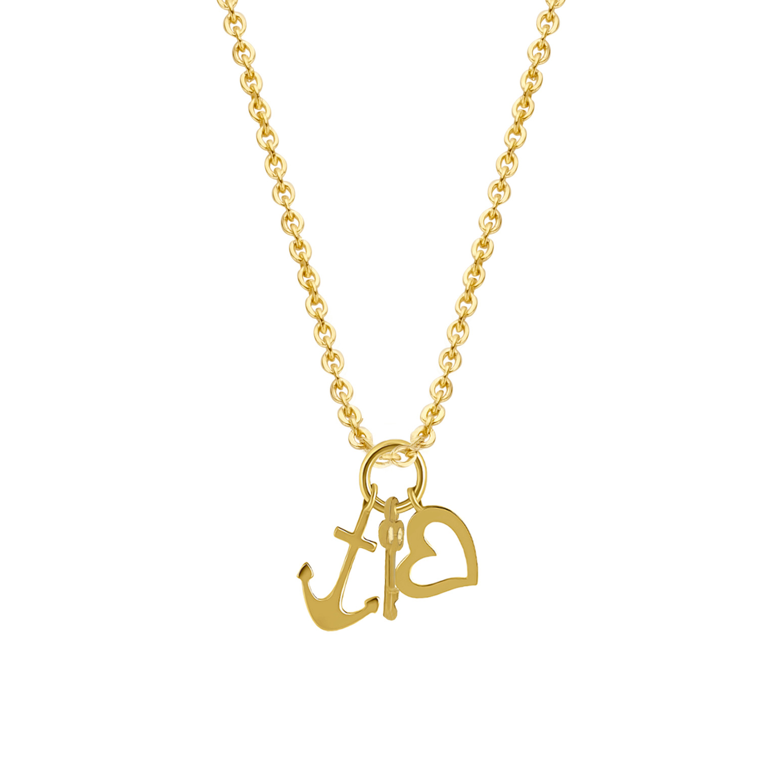 Kette Schlüssel Herz Anker 14k