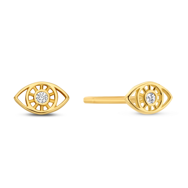 Ohrstecker Auge Zirkonia 14k Gold