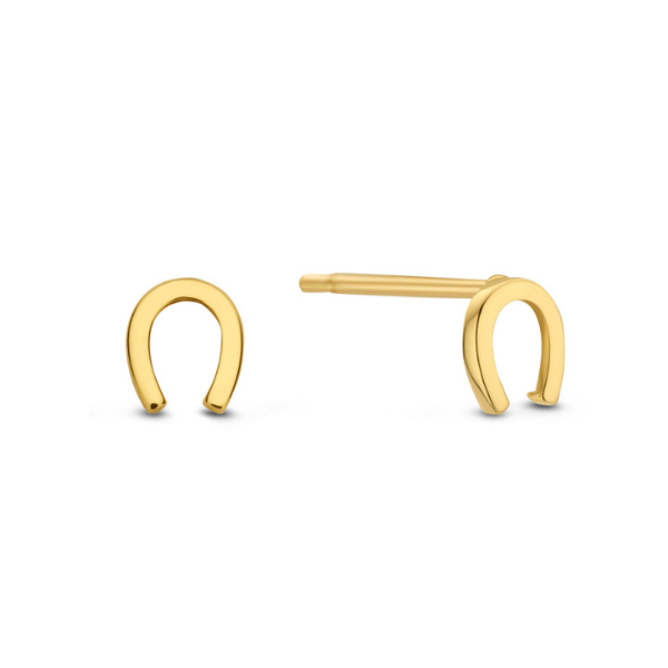 Ohrstecker Hufeisen aus Echtgold 14k