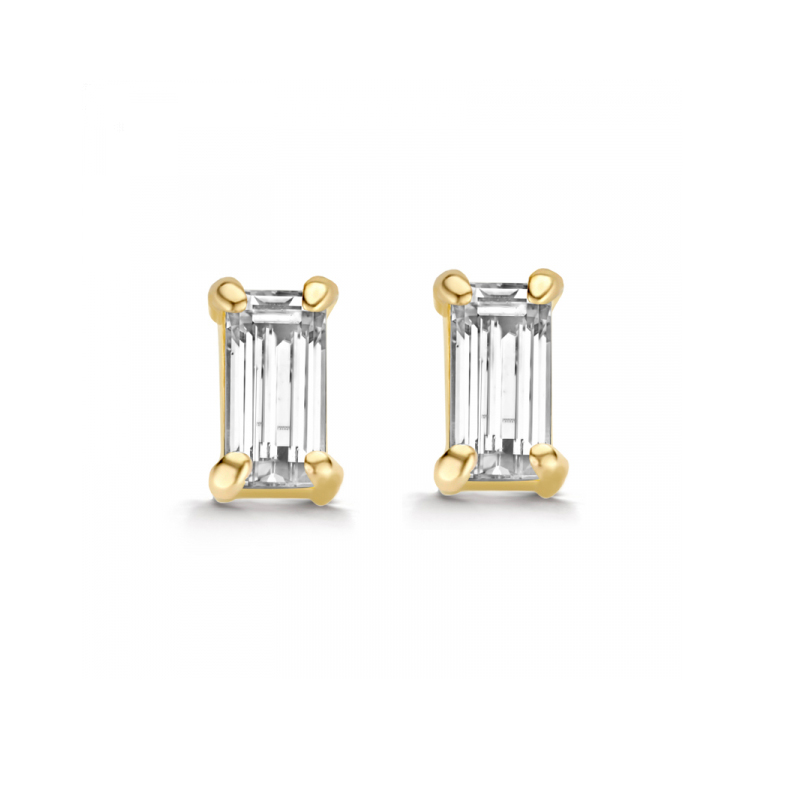 Ohrstecker Baguette Zirkoni 14k