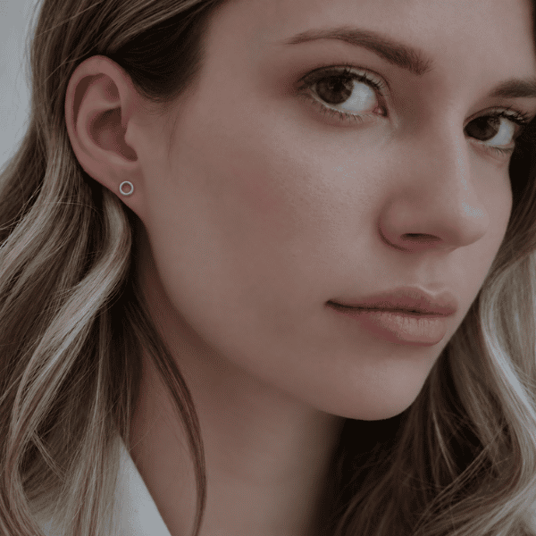 Ohrstecker Kreis 14k Weißgold Model