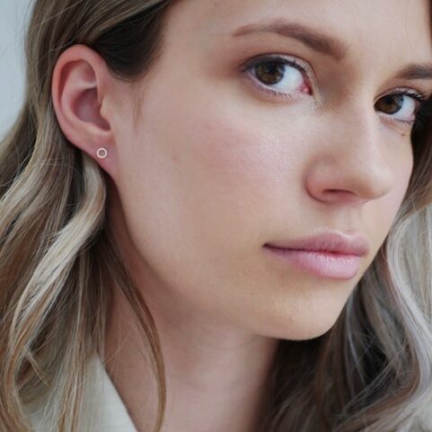 Ohrstecker Kreis Weißgold