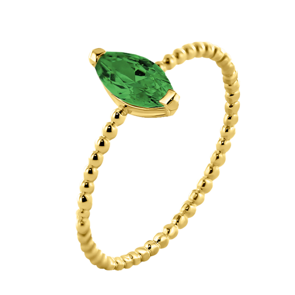 Ring Zirkonia grün 14k