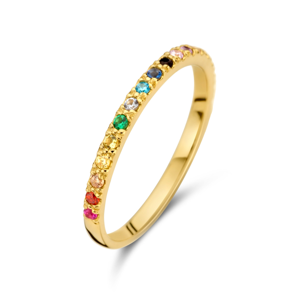 Ring mit bunten Steinen 14k
