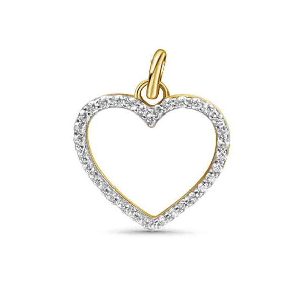 Anhänger Herz mit Zirkonia Gold