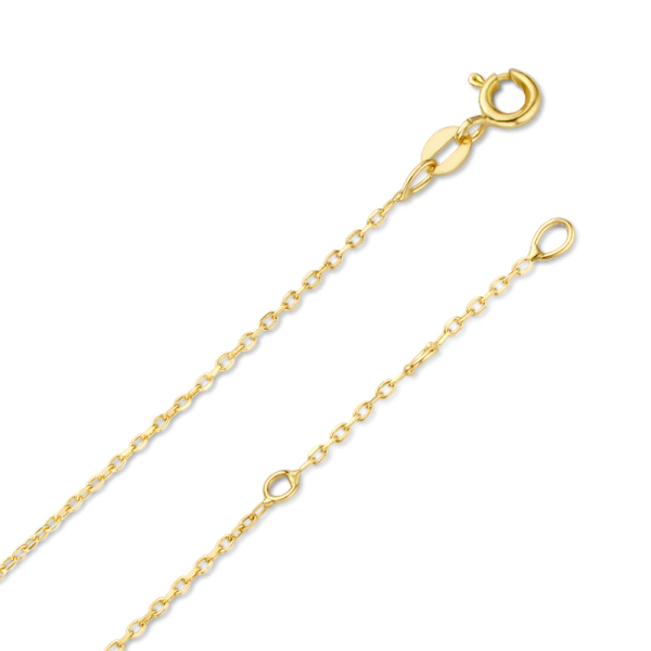 Ankerkette diamantiert 0.8 mm 14k Gold