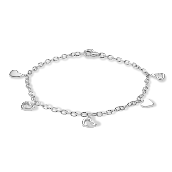 Armband mit Herzen Silber