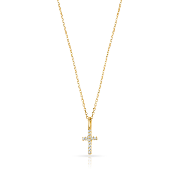 Kette Kreuz Zirkonia 333er Gold – Bild 2