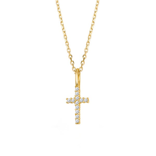 Kette Kreuz Zirkonia 333 Gold