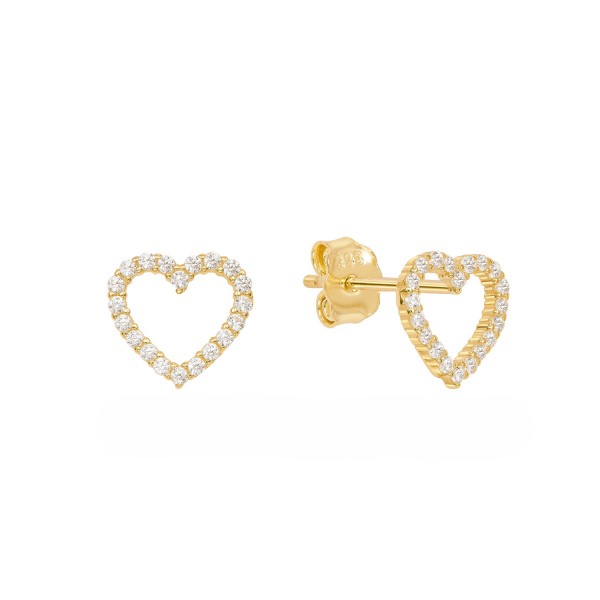 Ohrstecker Herz mit Zirkonia 333 Echtgold