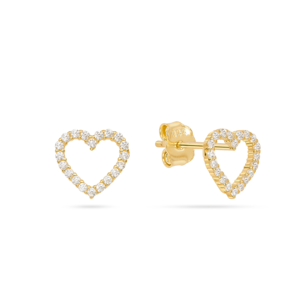 Ohrstecker Herz Zirkonia 333er Gold