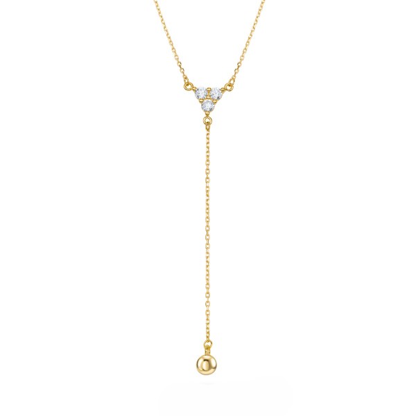 Y-Kette 333er Gold mit Zirkonia