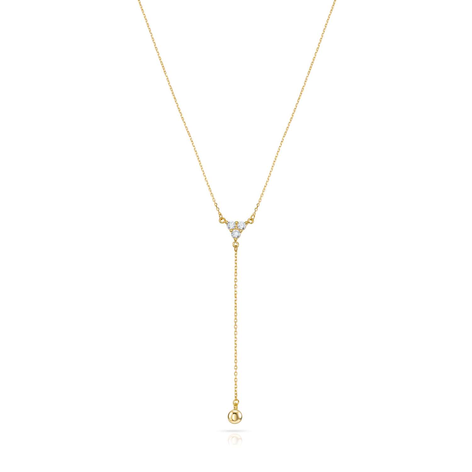 Y Kette Gold mit Zirkonia