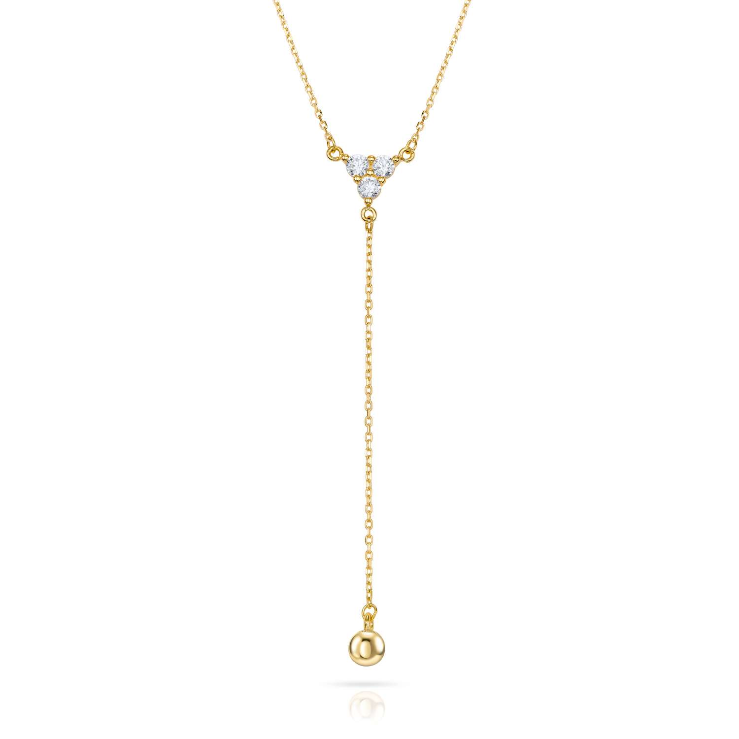 Y-Kette Zirkonia Gold