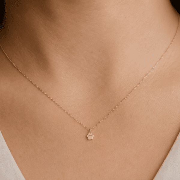 Anhänger Pfote 14k Gold für Hundeliebhaber