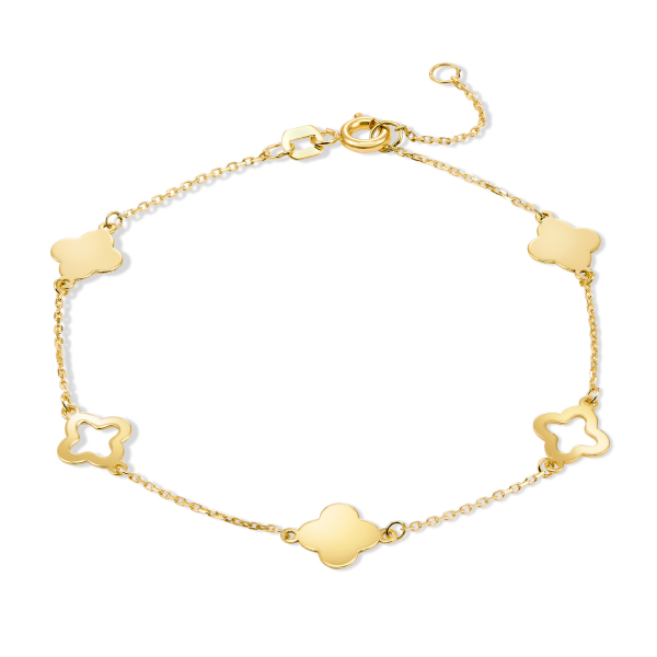 Armband Kleeblätter Echtgold