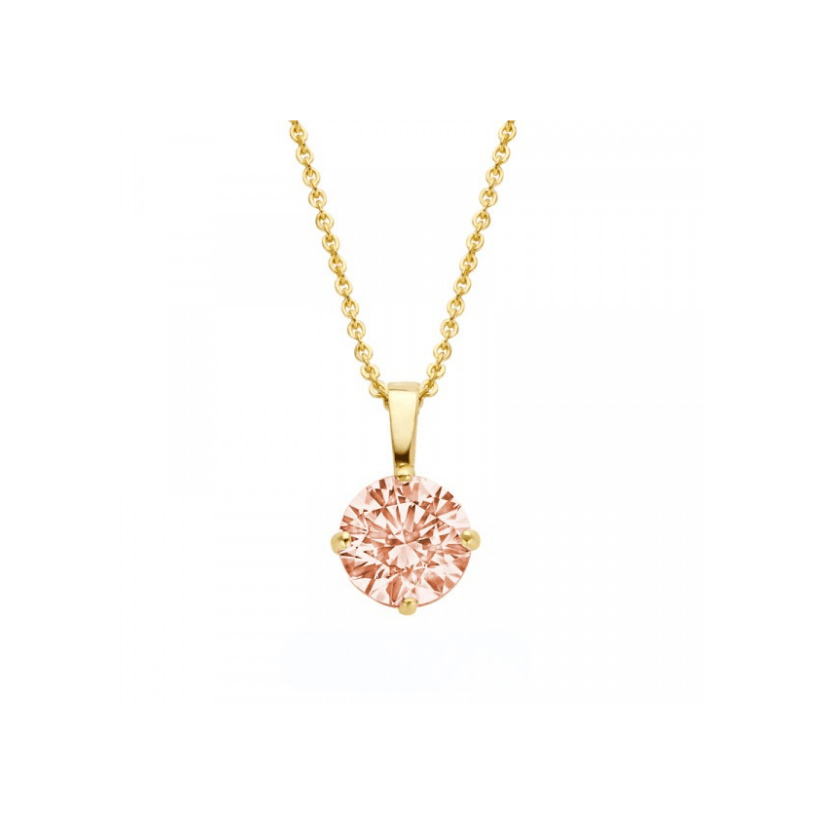 Kette Zirkonia mit 4 mm champagnerfarbenem Zirkonia
