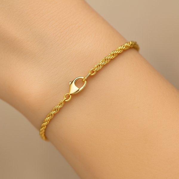 Kordelarmband 2.2 mm massiv 585er Gold – Bild 2