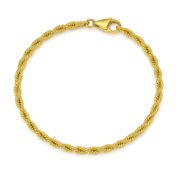 Kordelarmband massiv 14k
