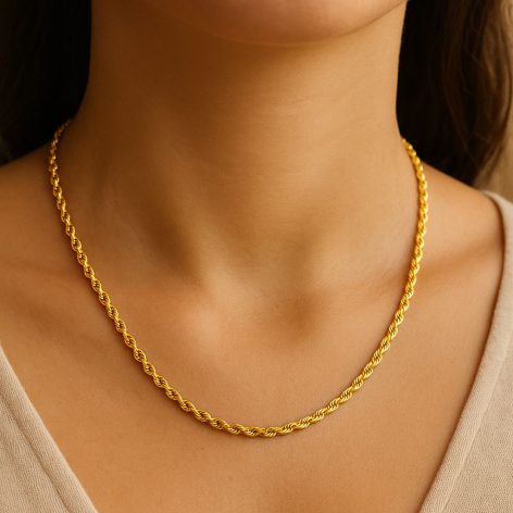 Kordelkette Echtgold Hals