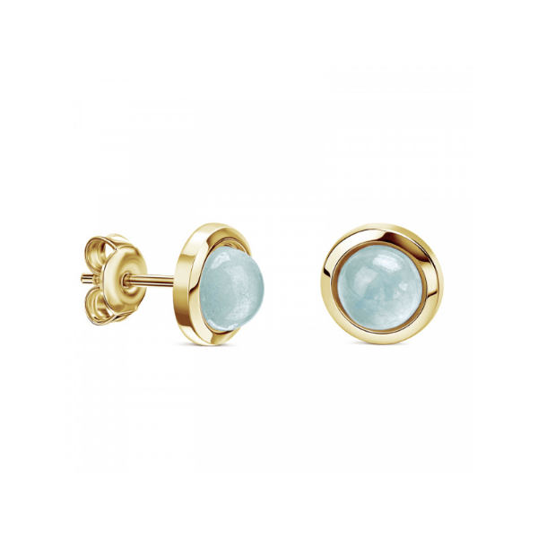 Ohrstecker Chalcedon blau