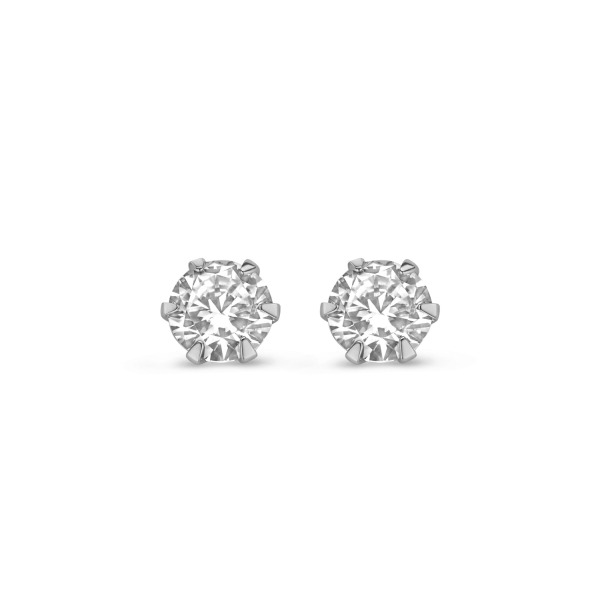 Ohrstecker Zirkonia 3 mm 14 k Weißgold