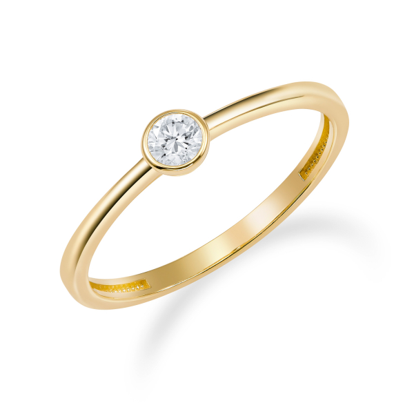 Solitär Ring mit Zikroni aus 333 Gold