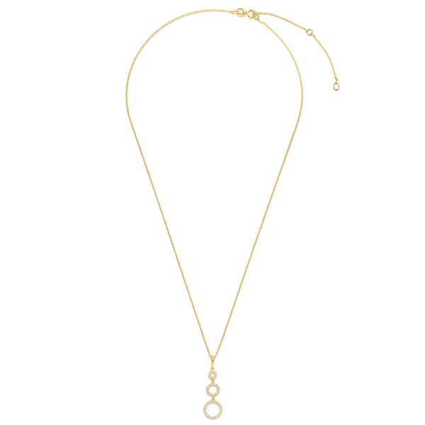 Kette drei Kreise 14k Zirkonia