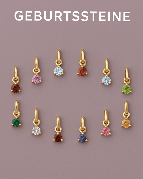 Geburtssteine aus echten Edelsteinen in 333 & 585 Gold – Übersicht