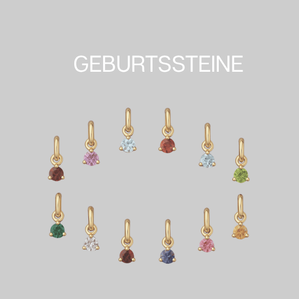 12 Monate 12 Geubrtssteine als Anhänger