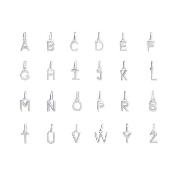 Buchstabenanhänger teilmattiert 925er Silber