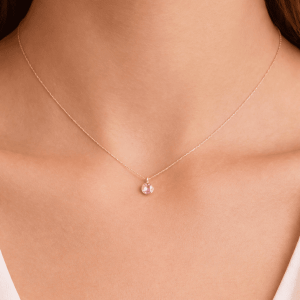 Anhänger rosa 8k Gold