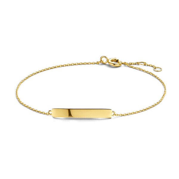 Armband mit Gravurplatte 14k Echtgold
