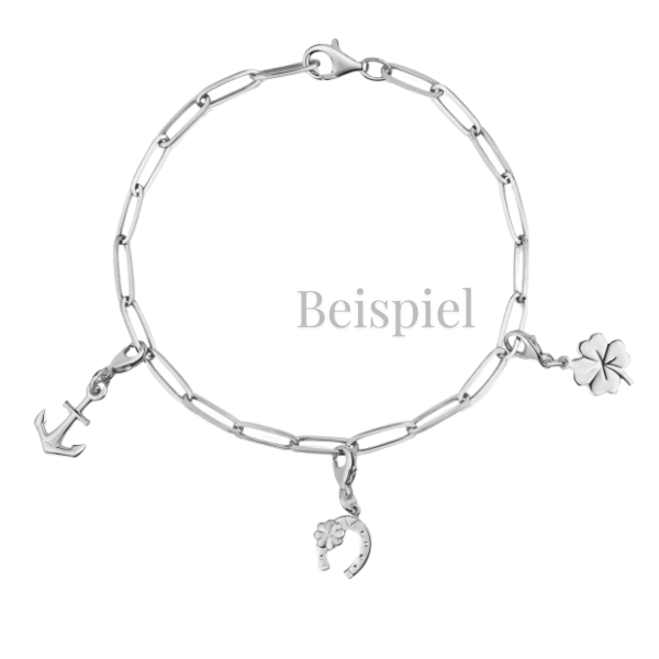 Charm Armband Silber rhodiniert mit Anhängern