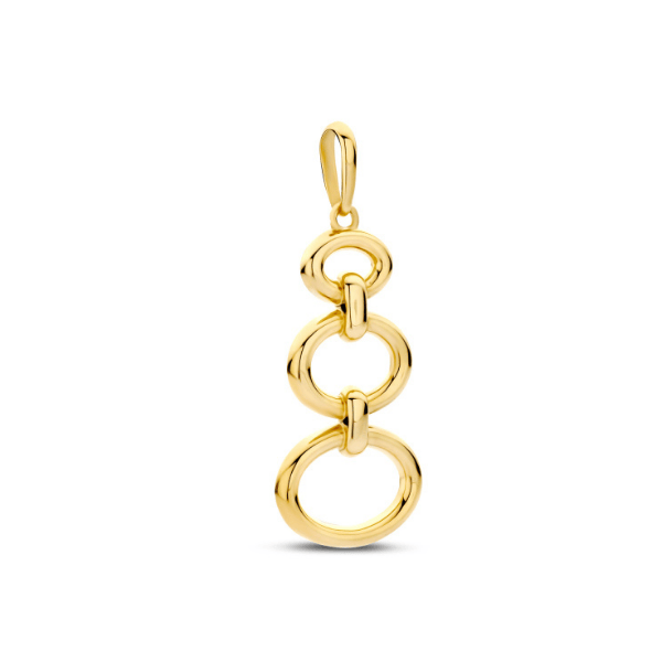 Anhänger Triple Oval 14k Gold seitlich