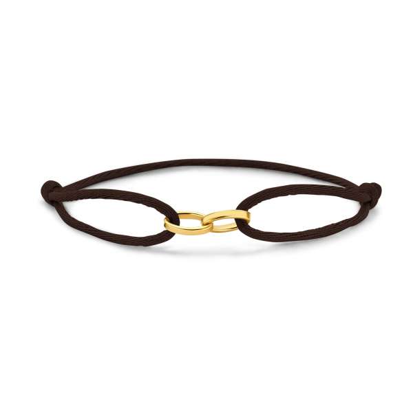 Satinarmband mit Schiebeknoten und echtem Goldelement 14k Gold