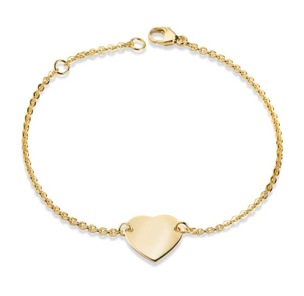 Armband mit Herz zum Gravieren 333 Gold